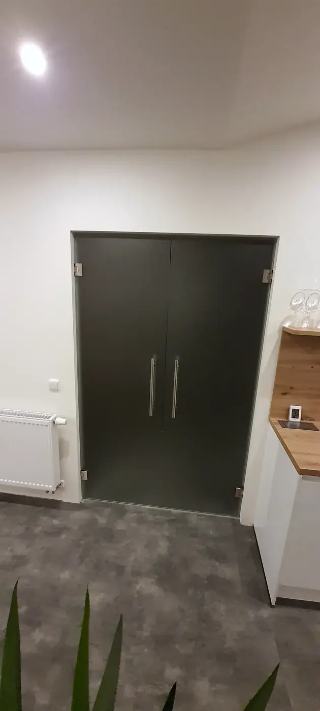 Celoskleněné dveře a prosklená stěna